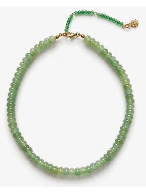 Mayamar Green Aventurine Beaded Necklace Gold Tone Clasp Adjustable